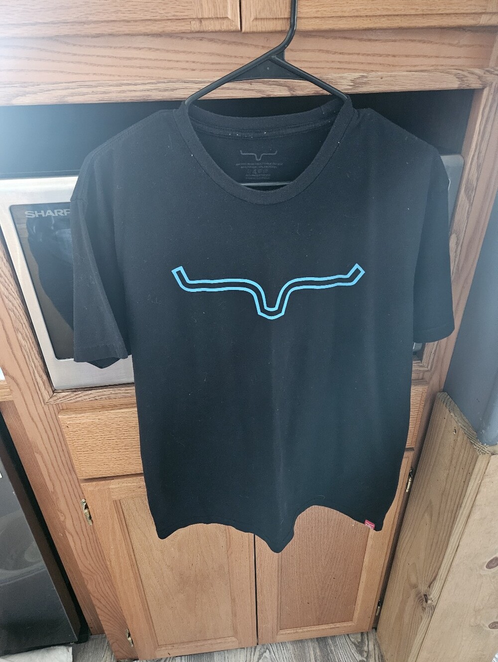 Kimes Ranch Black Short Sleeve Tee with Blue Logo